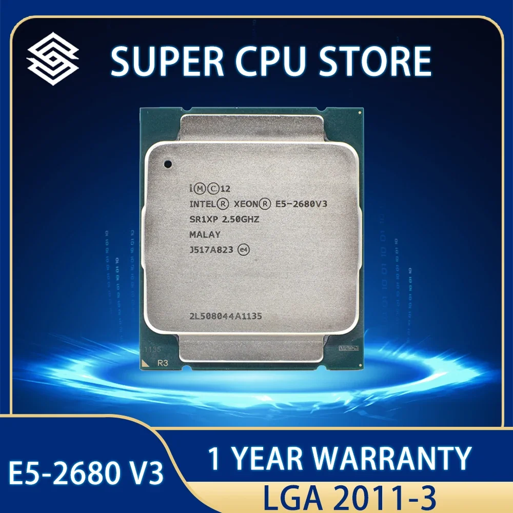 

Intel Xeon E5 2680 V3 Processor SR1XP 2.5Ghz 12 Core 30MB CPU E5 2680V3 CPU E5-2680V3 Socket LGA 2011-3