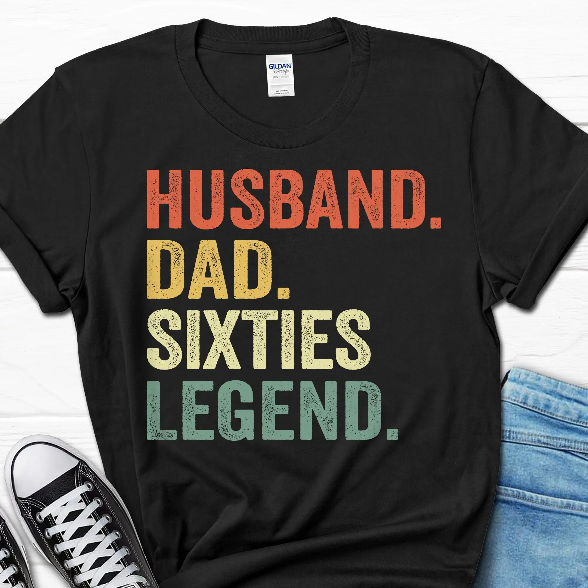 Husband Dad Sixties Legend 60th Birthday Men's T Shirt Born In 1964 s For Men Party Turning 60 Him