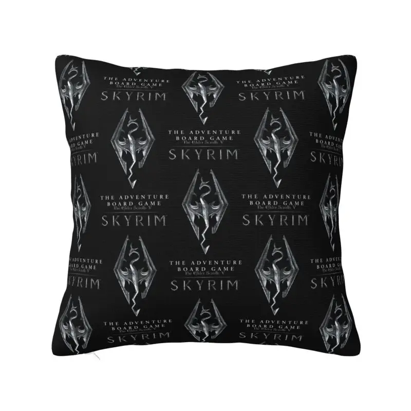 Skyrim Logo Pillow Case 45x45cm Bedroom Decoration Luxury The Adventure Board Game Cushion Decoration Salon Square Pillowcase