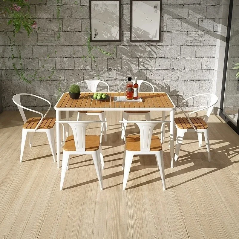 & Open-air Waterproof Outdoor Table and Chair B&B Balcony Leisure Outdoor Chair Patio Furniture Set Courtyard Garden Furniture S