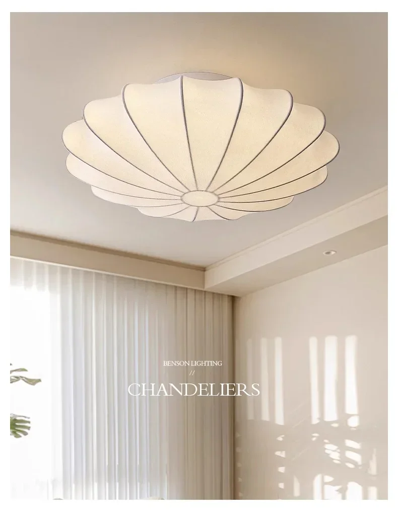 Nordic Silk E27 LED Ceiling Light Minimalism White
