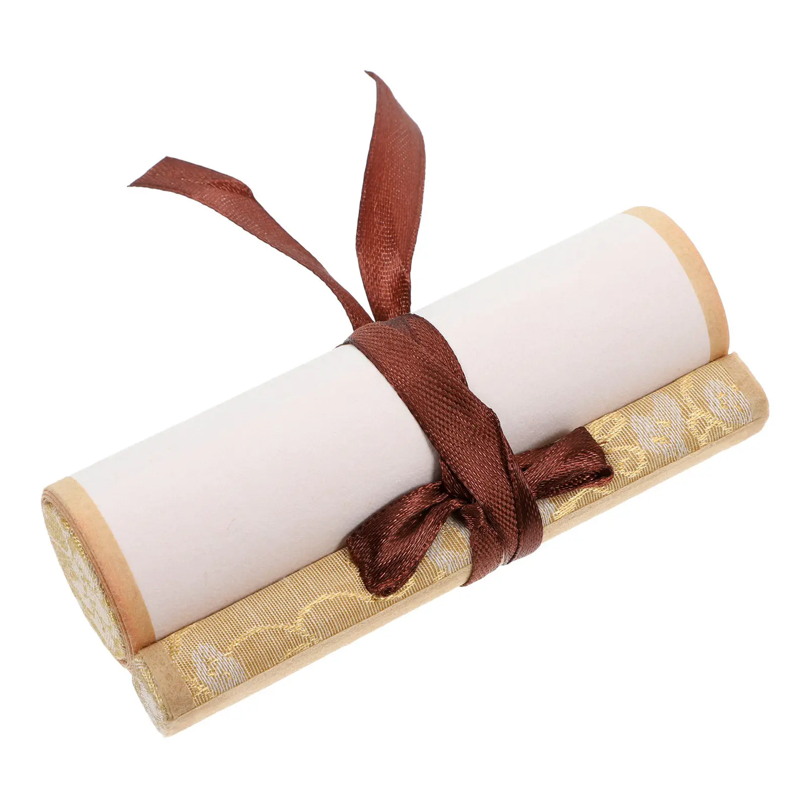 Blank Xuan Paper Scroll Wooden Rod Chinese Calligraphy Painting Practice Decorative Hanging Scroll Wall Display