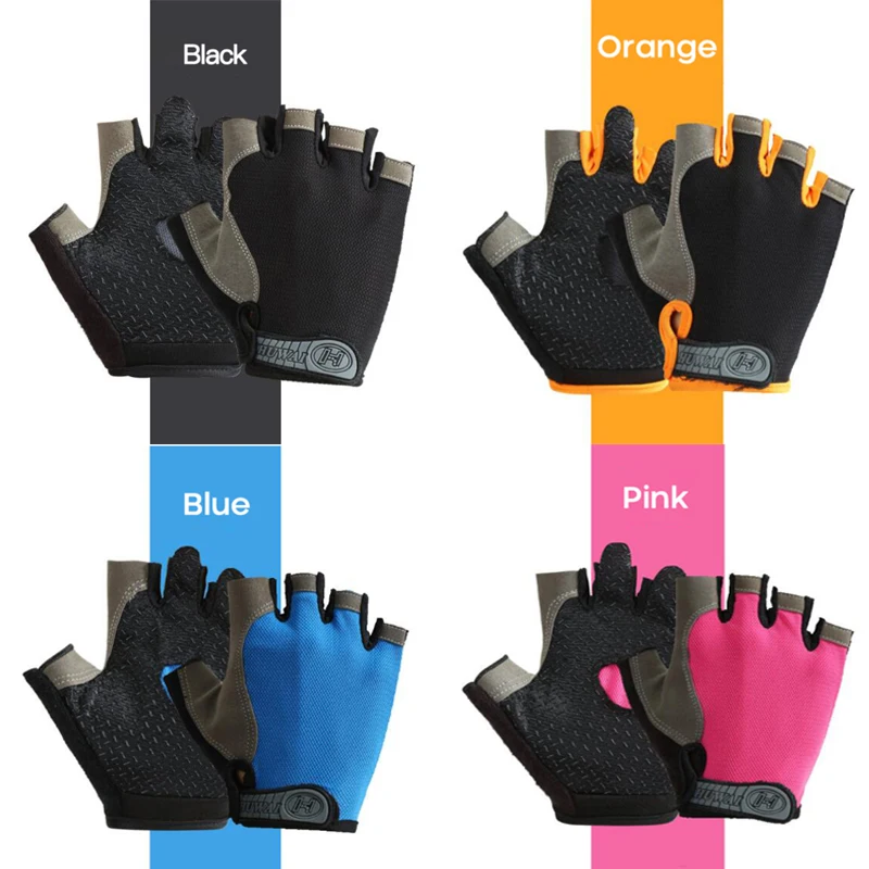 Gants de sport sans doigts respirants unisexes, équipement de cyclisme à demi-doigts, gants de vélo