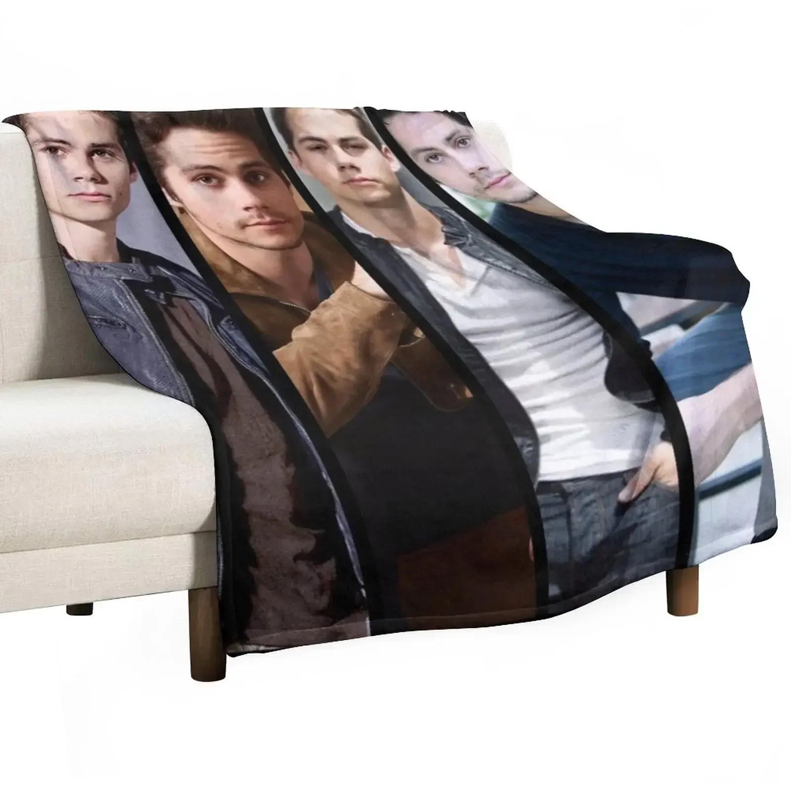 Dylan Obrien Vertical Collage Throw Blanket blankets and throws decorative manga Blankets