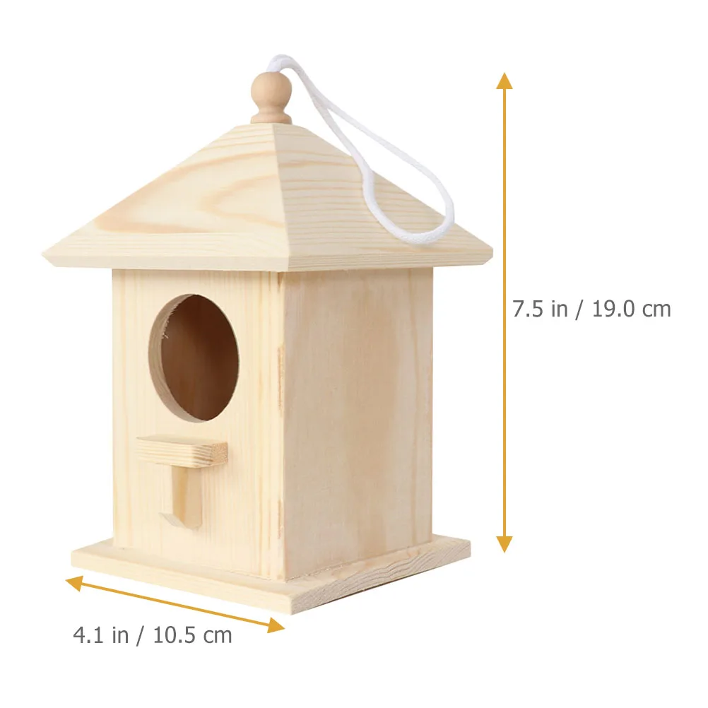 

Wooden Bird House for Garden Outdoor Small Nesting Box Pet Birds Supplies Home Decor Hanging Nest Warm Incubation Aid Breeding