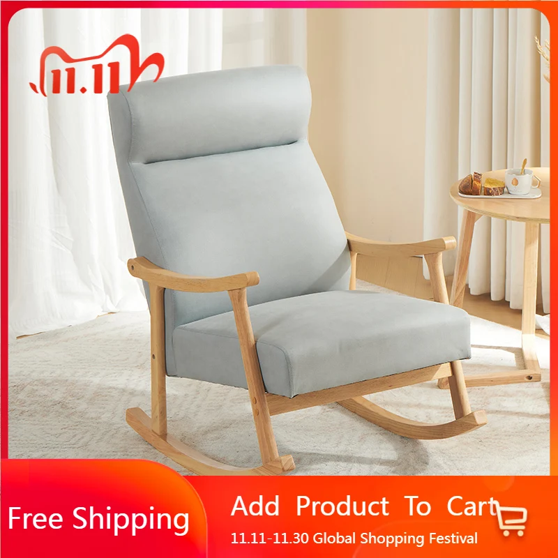 

Wooden Rocking Living Room Chairs Lounge Mobile Luxury Bedroom Chairs Reading Designer Fauteuil Salon Chinese Style Furniture