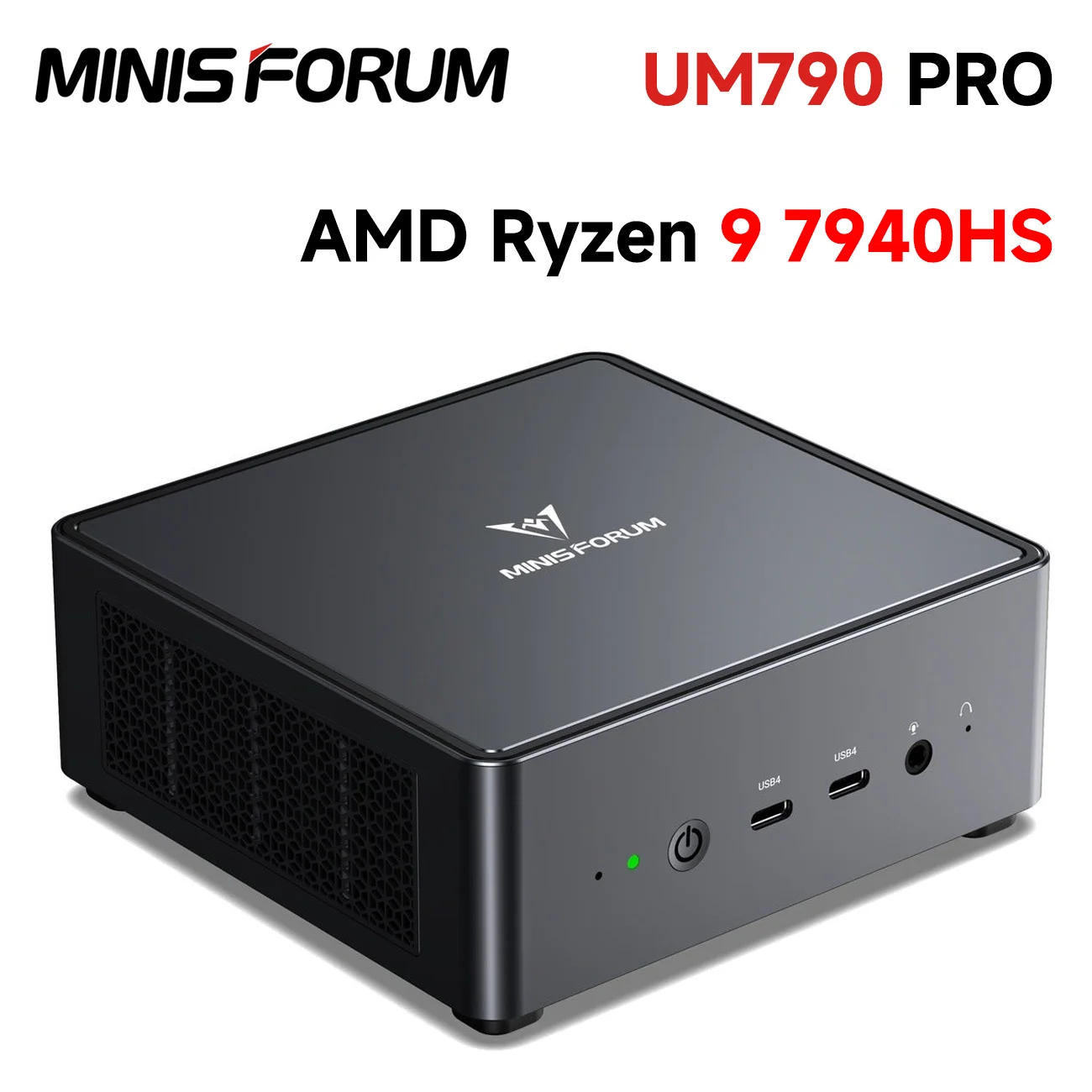 MINISFORUM UM790 Pro Мини-ПК Ryzen 9 7940HS DDR5 PCIe4.0 2,5 ГБ LAN Win11 Pro WiFi6E BT5.3 Dual USB4.0 SSD Настольный игровой компьютер