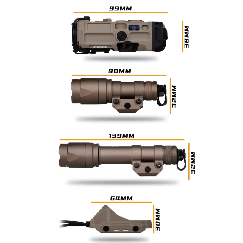Tactical OGL PEQ Aiming Indicator Aluminum Alloy M300 M600 Airsoft Flashlight With Dual Control Pressure Switch Fit Picatinny - view 6