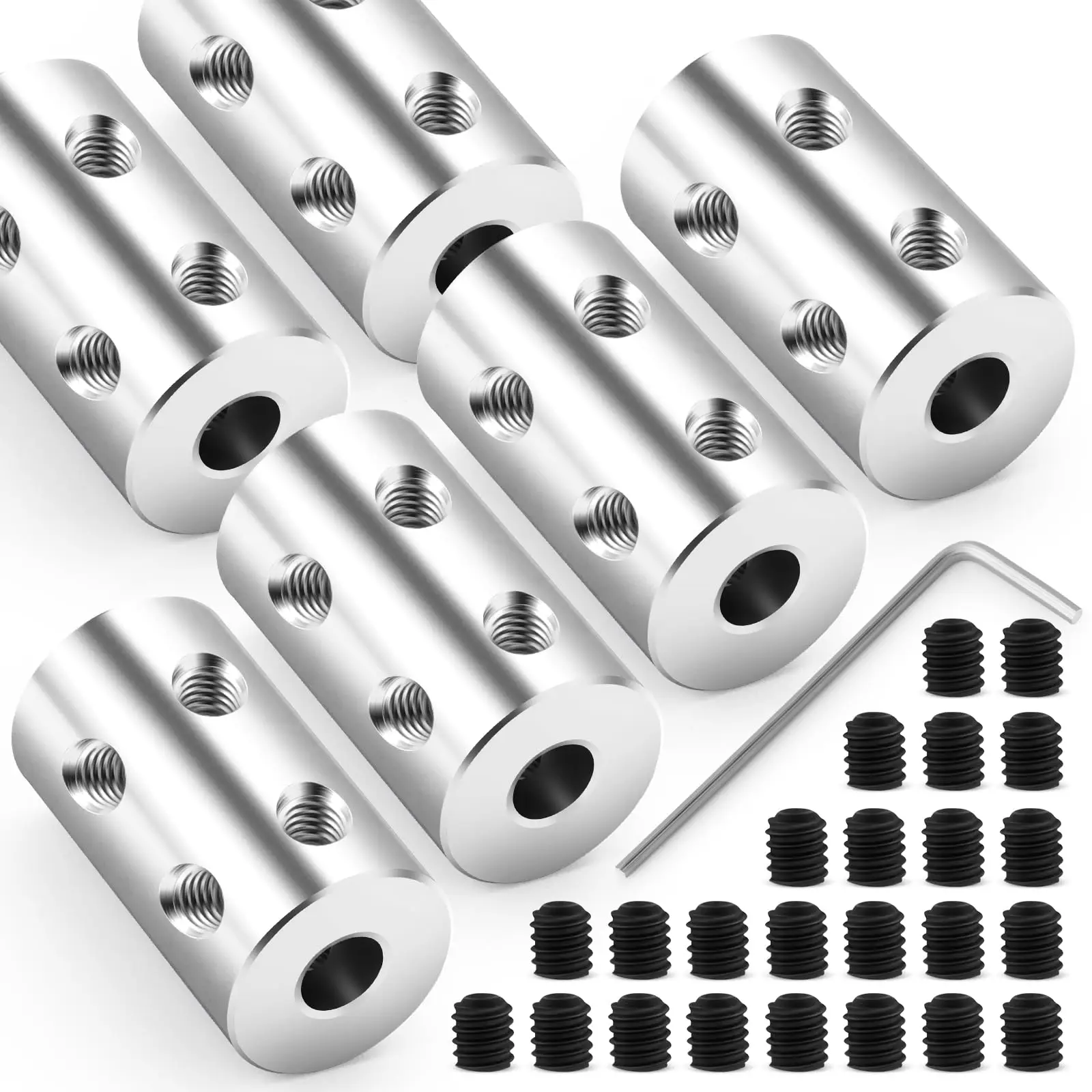 

1PCS 45# Steel Rigid Shaft Coupling 3/4/5/6/6.35/7/8/10/12mm Rigid Coupling Set Screwr for 3D Printers, Motor Accessories