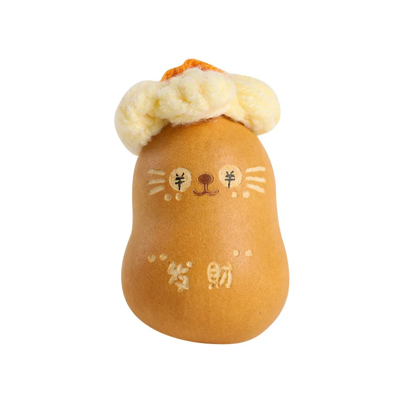 Natural Gourd Hand Twisted Cartoon Straw Hat Handle Cute Puff Flower Small Gourd Ornament for Office Desktop Gifts