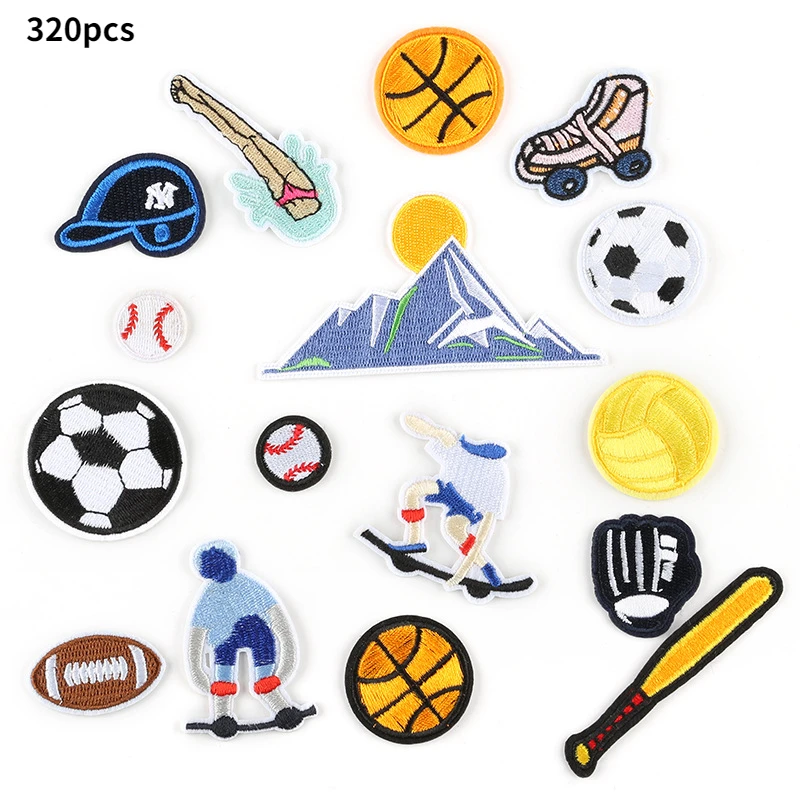 100pcs/Lot Luxury Embroidery Patch Jersey Clothing Decoration Accessory Skateboard Snow Sports Baseball Palm Craft Diy Applique