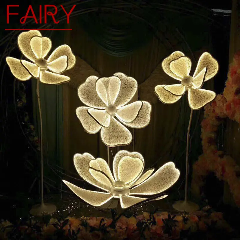 

FAIRY Modern LED Light White Lace for Party Stage Shining Peony Flower Road Lead Wedding Decoration Lamp