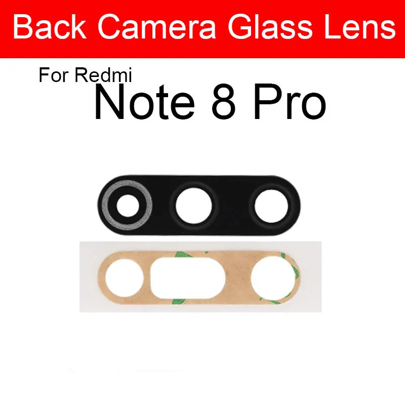 Rear Back Camera Lens For Xiaomi Redmi Note 8 8T 8 Pro Camera Lens Glass Cover Frame + Sticker Protection Repair Replacement