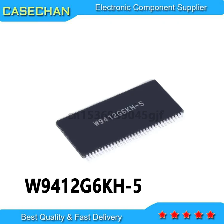 1pcs W9412G6KH-5 TR DRAM Chip DDR SDRAM 128Mbit 8Mx16 2.5V 66-Pin TSOP-II