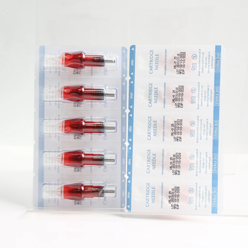 NO DRIP 10PCS Tattoo Cartridge Needles Round Liner Sterilized Safety Cartridges Disposable For Tattoo Scalp Permanent Makeup