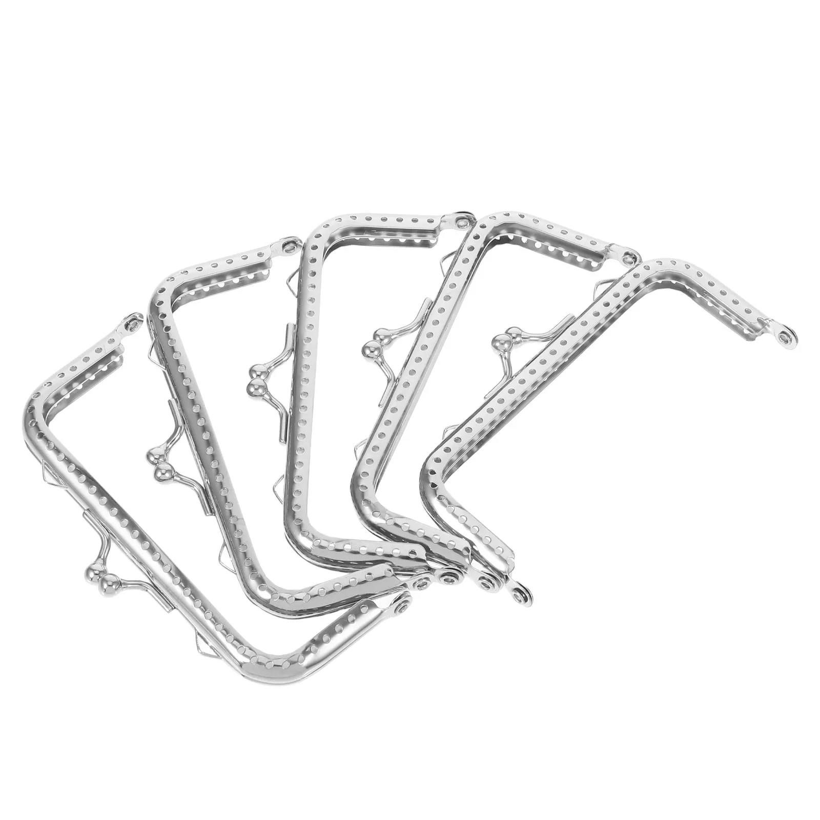 5Pcs Square Purse Frame 10.5cm Metal Silver Beads Lock for Handbag Wallet Making Accessories DIY Crafts Purse Frame