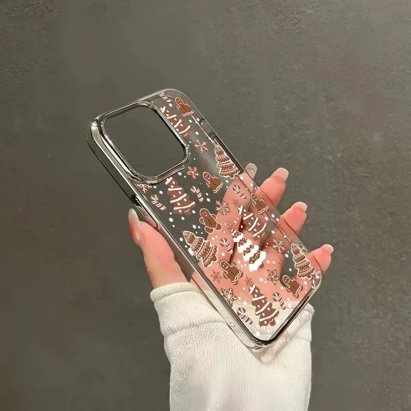 Christmas Tree Gingerbread Man Cartoon Creative Cute Phone Case For iPhone 17 Air 16 E 15 14 13 12 11 Pro XR Max 7 8 Plus Cover