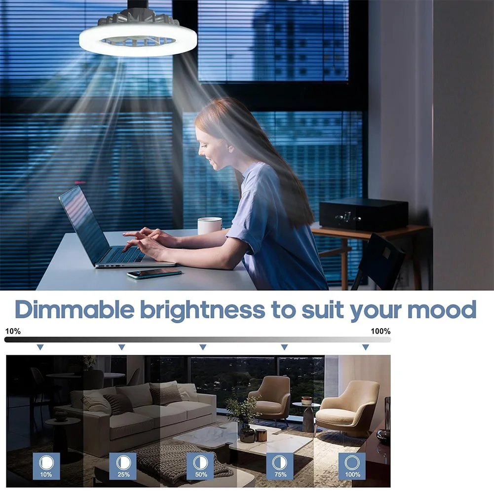

for Home Office Ceiling Fan with Light Dimmable LED Ceiling Lamp with Remote Control Modern Ceiling Fan 3 Wind Speed Dimmable