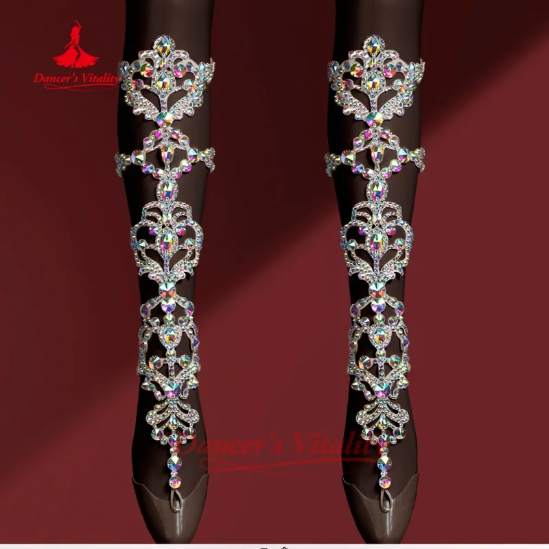 BellyDance Competition Accessories Senior AB Stones Leg Accessory Performance Ornament Lower Leg Dance Jewelry Dancer's Vitality