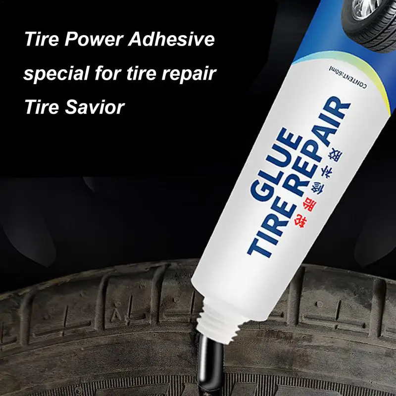 Efficient Waterproof Tire Repair Glues 2.02oz Car Tire Leak Sealer Impact-resistant High-Tem Resistant Tire Scratch Repair Agent