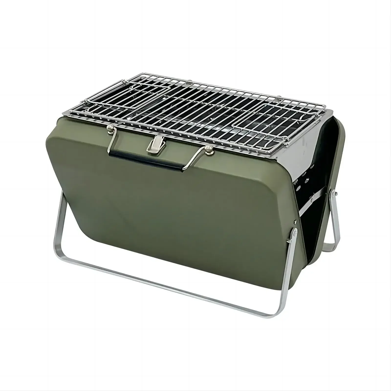 

15'' Large Size Outdoor Portable Folding Briefcase BBQ Charcoal Grill for Camping Hiking