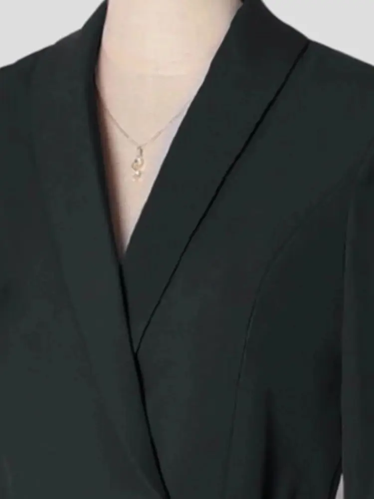 فستان بدلة بدون أكمام لتنحيف الخصر للخريف نمط جديد ملابس متعددة الطبقات تنورة داخلية طويلة تنورة سترة بطول الركبة 6037 #5