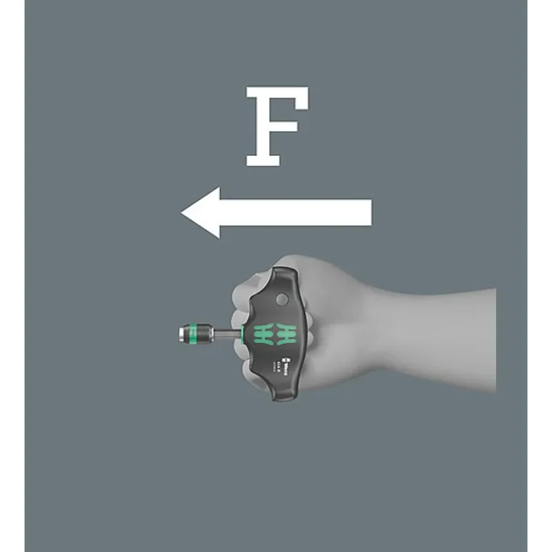 Wera 05023404001 416 R T-Handle Screwdriver - 1/4"x45mm, Rapidaptor, High Torque, Strong Magnet