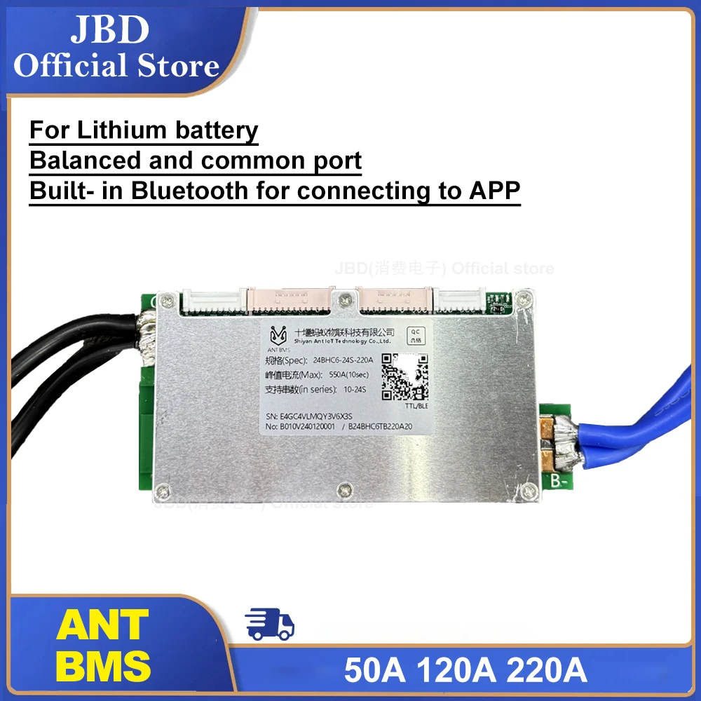 บอร์ดป้องกันแบตเตอรี่ ANT Smart BMS 10S-24S รองรับ 16S 20S 550A 300A 125A พร้อมแอปพลิเคชันซอฟต์แวร์ Bluetooth สำหรับแบตเตอรี่ LiFePo4 Li-ion LTO