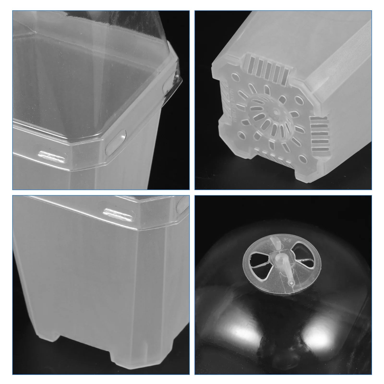 

20 set Reusable Garden Plant Cultivation Pot Flower Nursery Cup Clear Lid Permeable Durable Corrosion Resistant Large