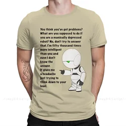 Top Quality Clothing The Hitchhikers Guide T-Shirt For Men Unisex Marvin Problems Depressed Robot Shirt Short Sleeve Oversize