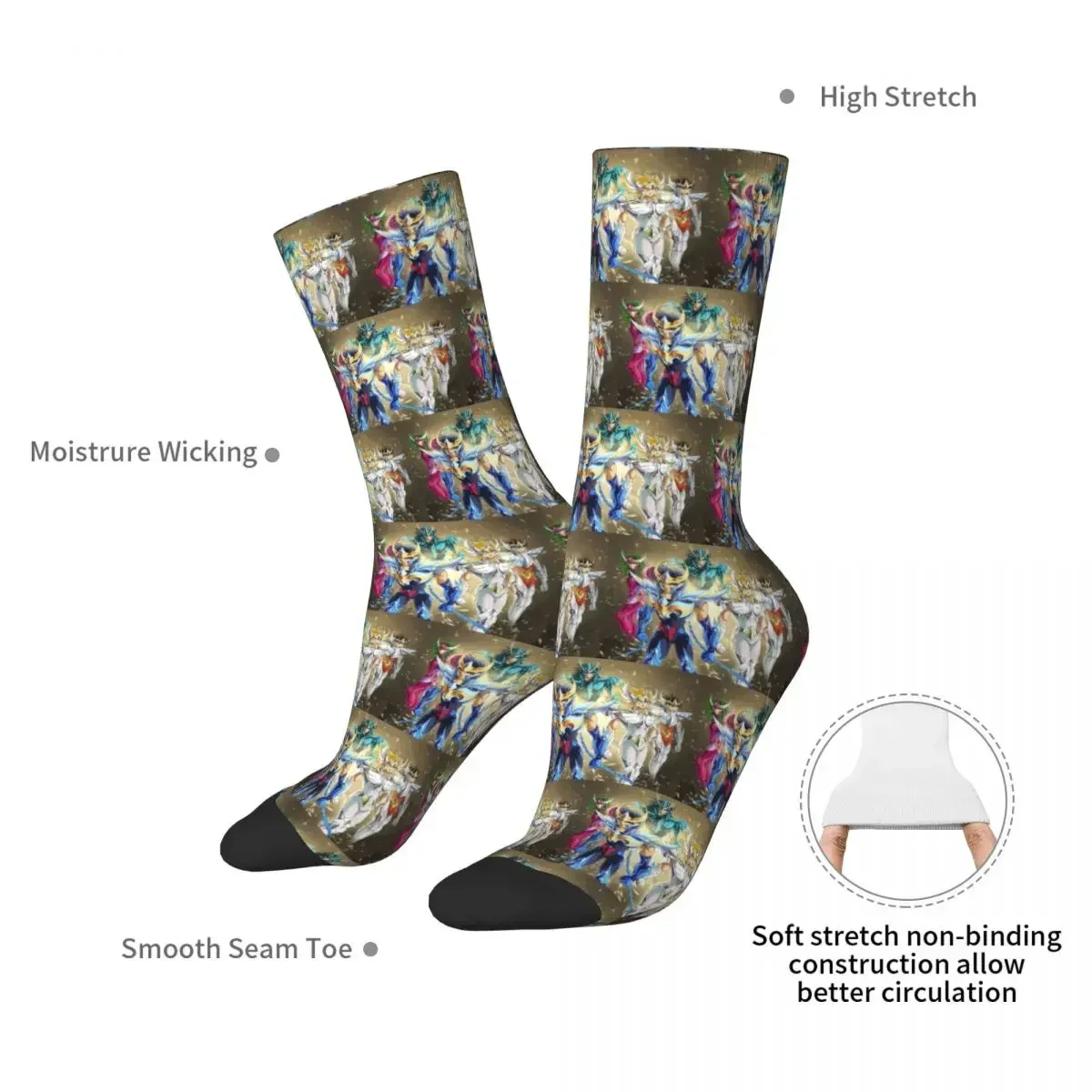 The Seiya Knights Merch Socks Harajuku High Quality Stockings All Season Long Socks Accessories for Man's Woman's Gifts