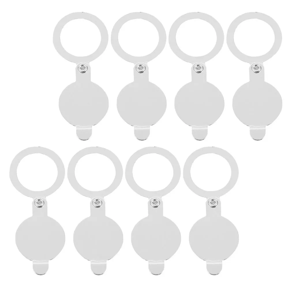 

8pcs Cat Eye Back Cover Peephole Plate 20mm Outer Diameter Silver Solid Door Viewer Security Antipeeping Home