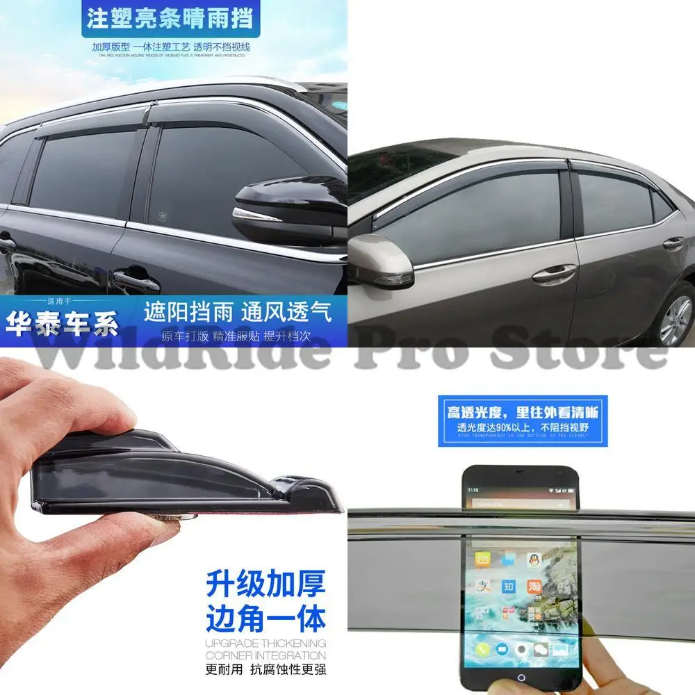 

1 set Plastic Rain Deflector Window Visor for Haval Santa Fe B11 Bolige Lusheng E70
