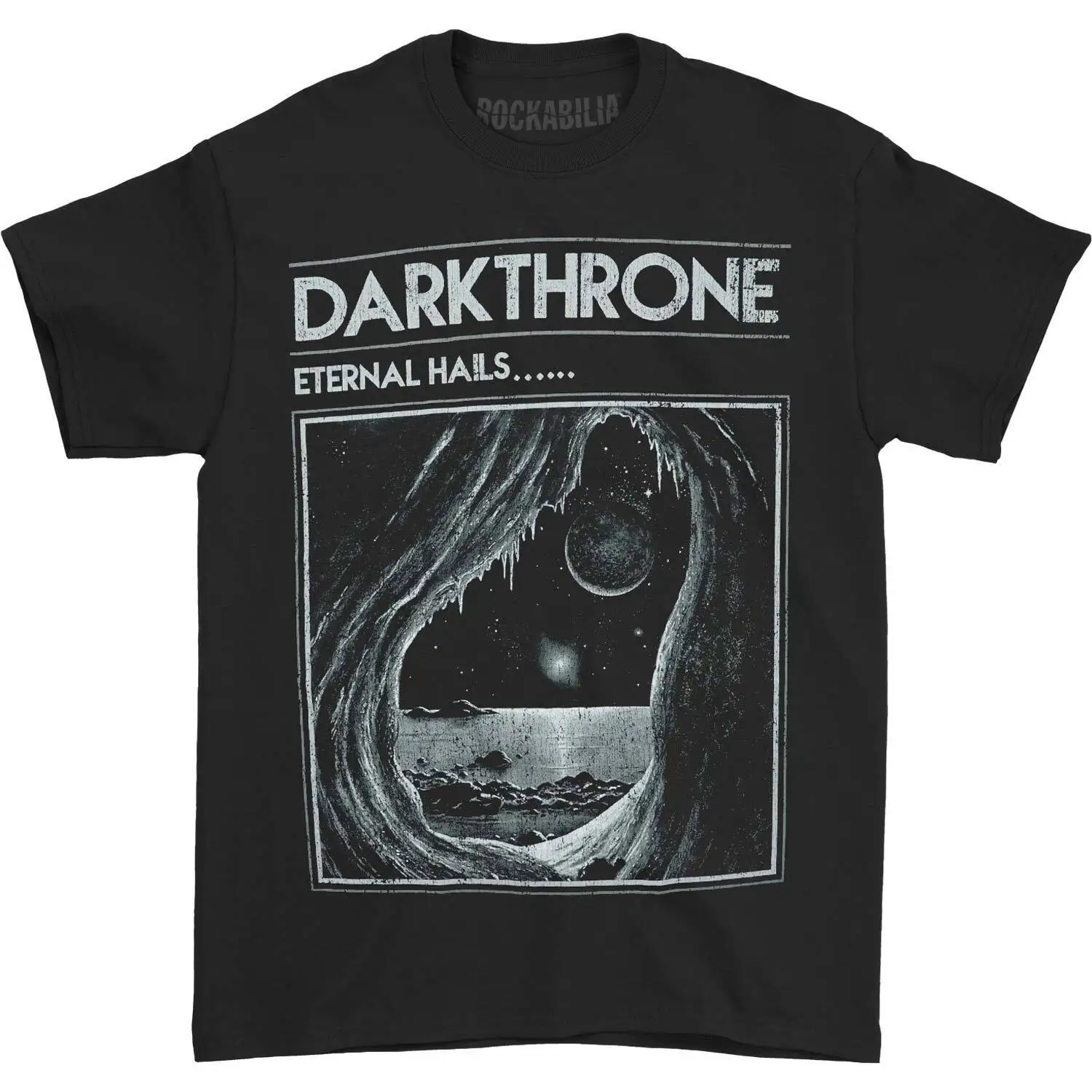 

Men's Dark Throne Eternal Hails Retro T-shirt Small Black