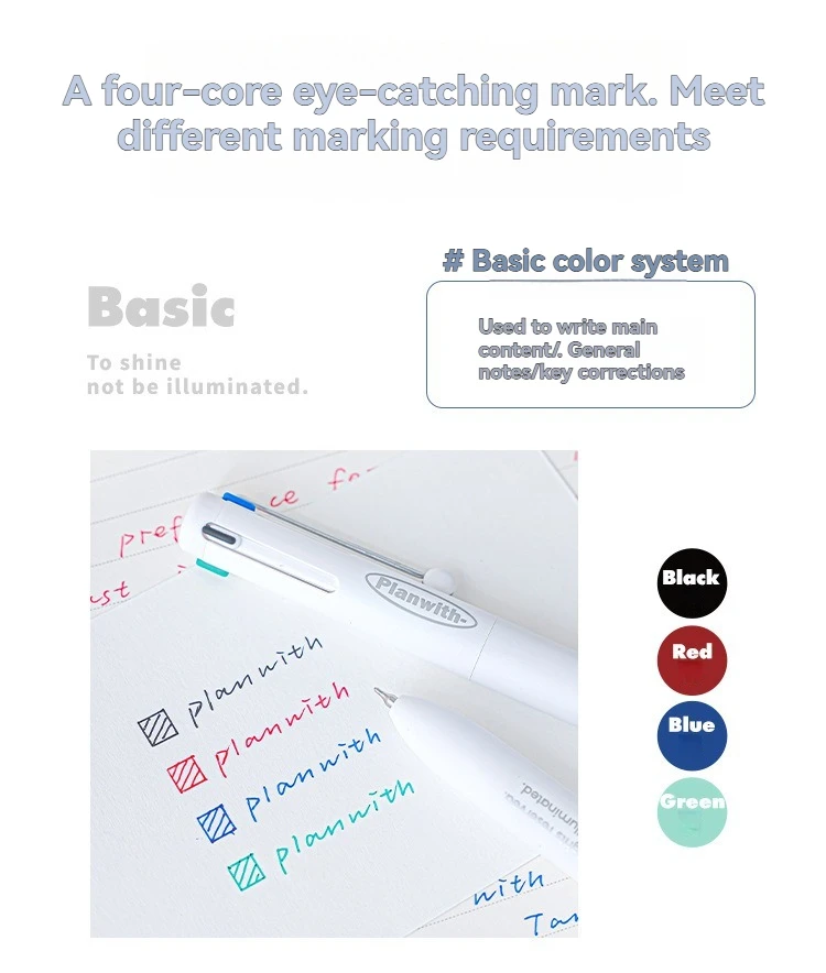 1 x Gelstift, mehrfarbiger Stift mit hohem ästhetischem Wert und mehreren Farben in einem, neutralem Stift, spezieller Markierungsstift für Notizen – Detail 7