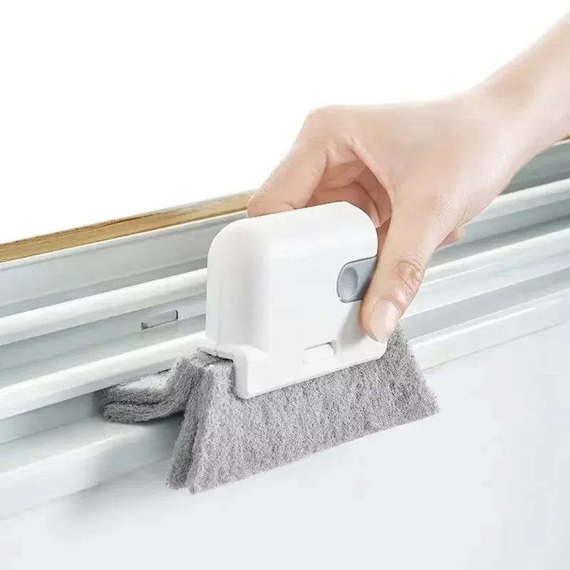 2 In 1 Groove Cleaning Tool Window Frame Door Groove Cleaning Brush Sliding Door Track Cleaning Tools Handheld Crevice Cleaner