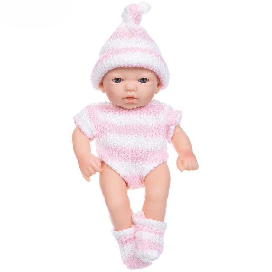 ตุ๊กตา Reborn ตาเปิดใหม่ ขนาด 7 นิ้ว ตุ๊กตาเด็กนุ่มทำจากวัสดุกาว ตุ๊กตาไวนิลทั้งตัว 17.7 ซม. ของเล่นเด็ก ของขวัญ