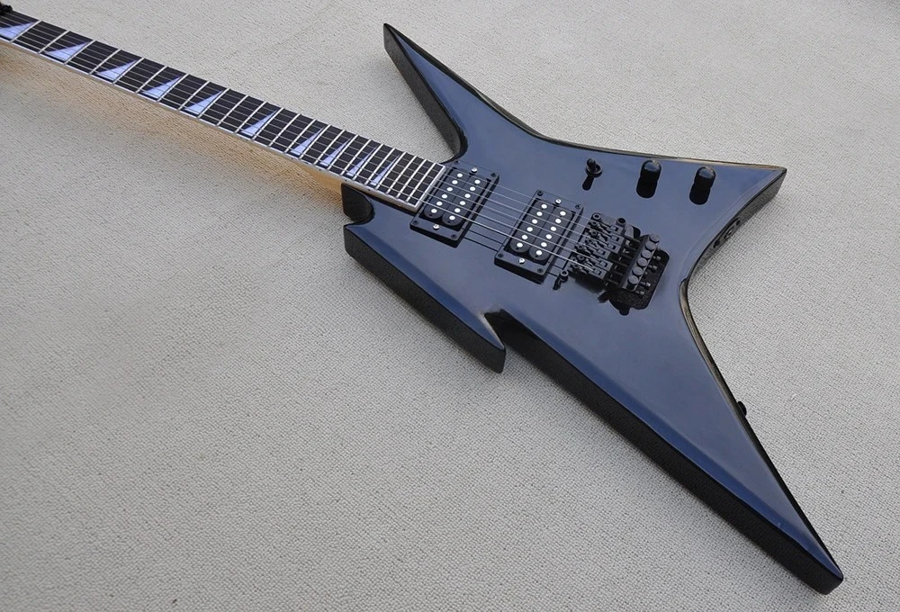 جيتار كهربائي عالي الجودة على شكل خاص، آلة موسيقية سوداء لمحبي الموسيقى لعازف الجيتار المبتدئين