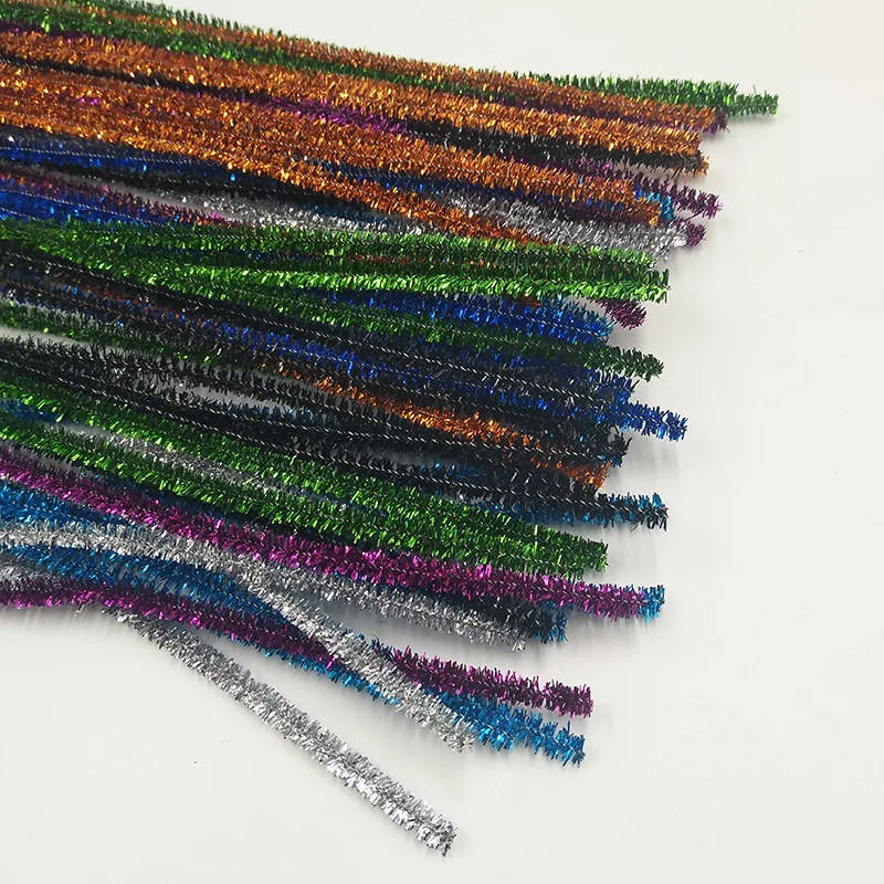 Ten-color Mixed 100 Glitter Tops, Colored Hair Root Twisting Rods, Kindergarten Diy Handmade Materials