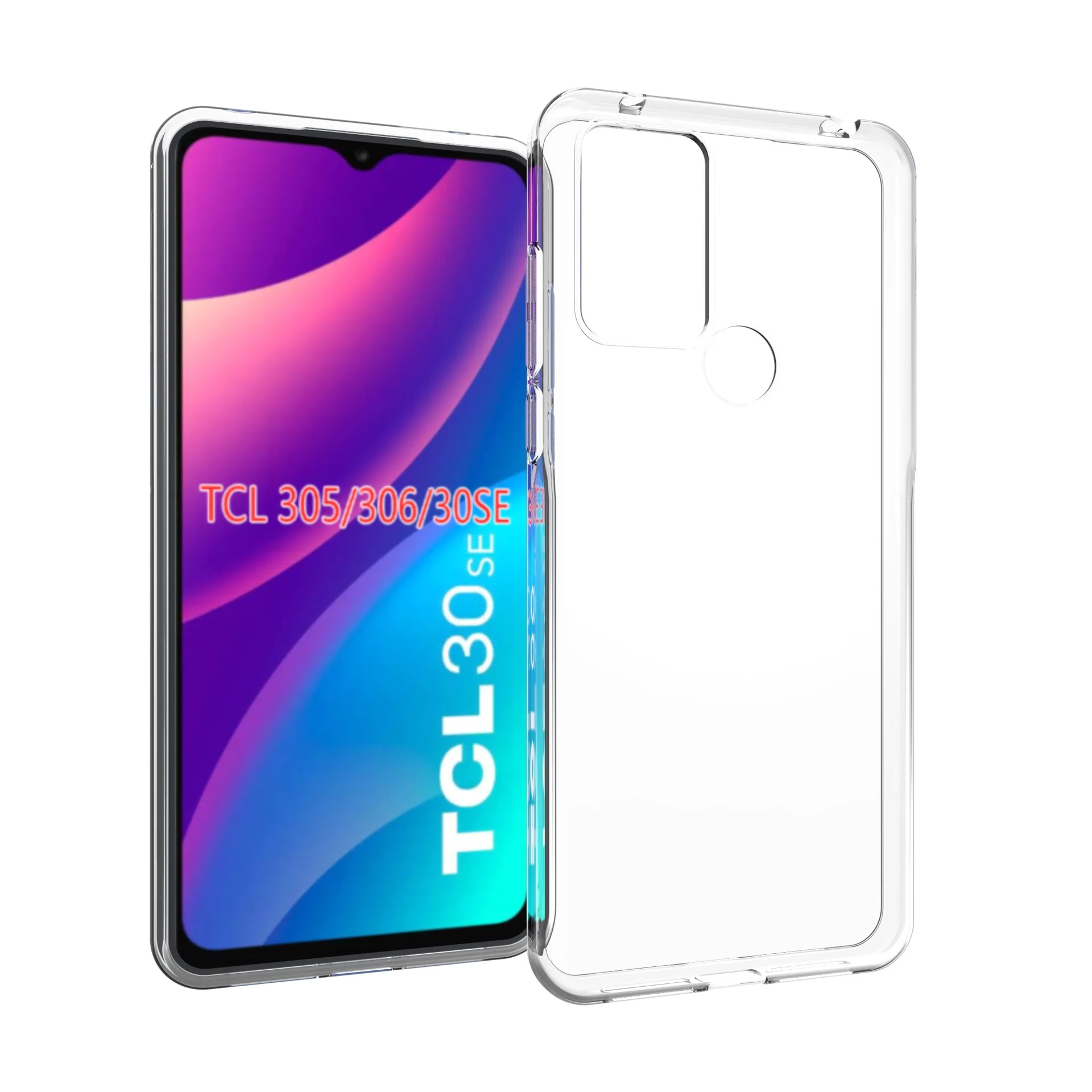 Ultra Thin Soft Back Cover Case for TCL 30 SE 305 306 Clear Silicone TPU Matte Back Cover Phone Case for TCL 305 306 30 SE 30SE