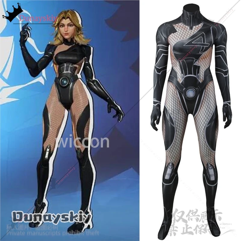 أنيمي لعبة المنافسين تأثيري سوزان سو العاصفة ريتشاردز زي القوطية مثير الأسود الدانتيل متابعة بذلة ارتداءها الباروكات هالوين كوسبفلي