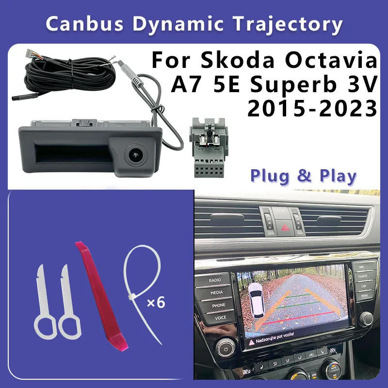iTOPCAM Tylna kamera cofania do Skody Octavia A7 5E Superb 3V 2015 2016 2017 2018 2019 -2024 Plug and Play bez kodowania