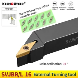 Juego de herramientas de corte de barra de torno, VBMT16 insertos de carburo para exterior, SVJBR1616H16 SVJBR2020K16 SVJBR2525M16 herramienta de torneado herramientas de torneado cnc
