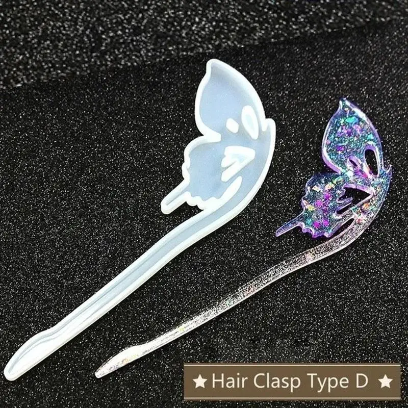 جديد شفاف دبوس الشعر سيليكون قالب خاص للراتنج DIY بها بنفسك الشعر صنع المجوهرات قالب راتنجات الايبوكسي قوالب السيدات الشعر الزخرفية