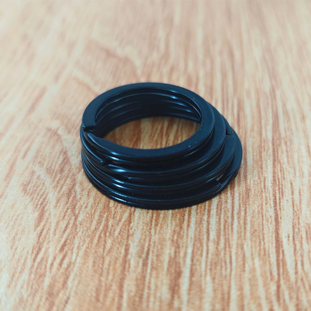 20pcs Iron Metal Matte Key Rings Key Holder Flat Black Color Round Circle Connector For Key chain DIY Accessory 25-32mm