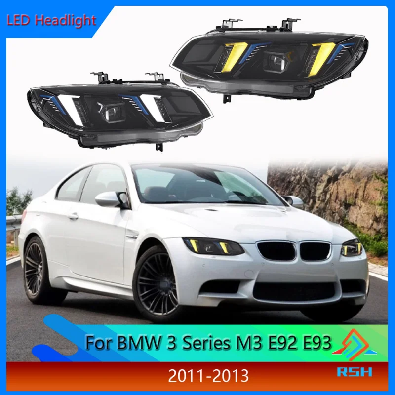 

Для BMW 3 серии M3 E92 E93 LCI фары 2010-2013 модифицированный стиль клыка желтый и белый двухцветный аксессуар для передних фонарей