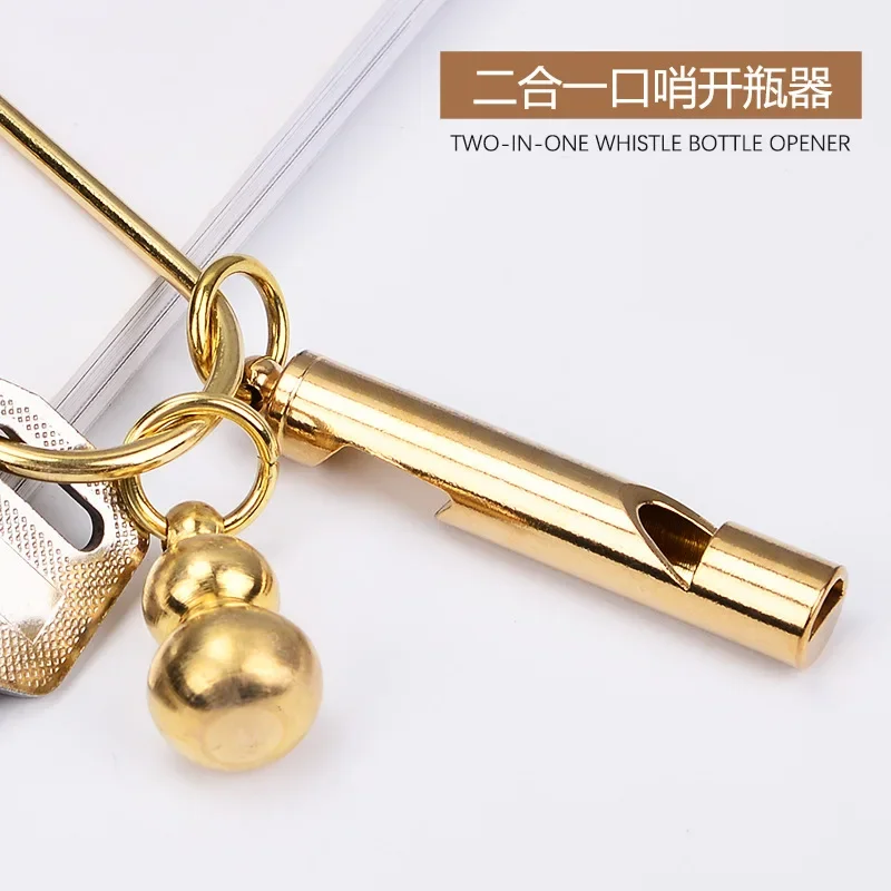 Outdoors High Decibel Portable Keychain Whistle Stainless Steel Emergency Survival Whistle Multifunction Tools 1pcs