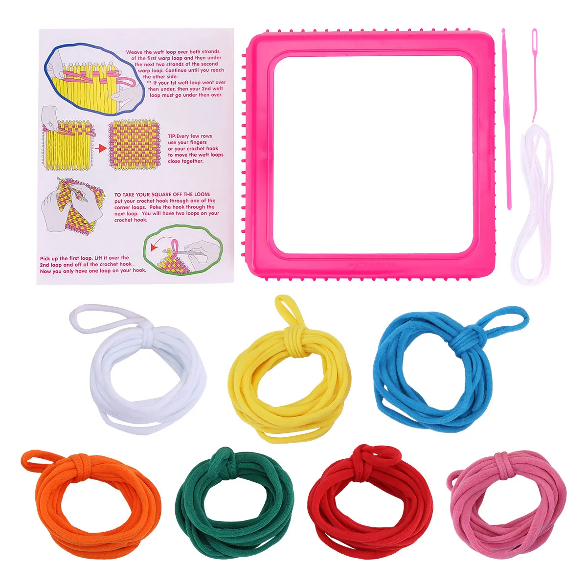 8pcs-elastic-rope-braiding-kit-colorful-plastic-stretch-cord-diy-hand-knitting-crafts-for-kids-educational-development-set