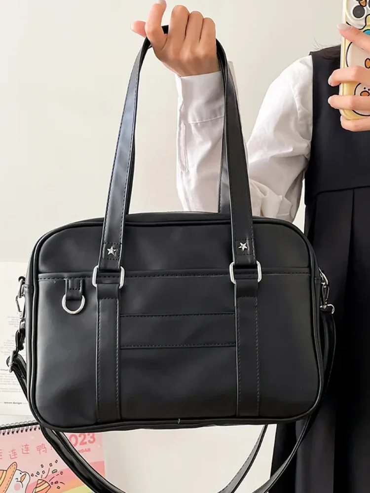 Japanese Style JK Bag Women High School Student Uniform Bag PU Leather Shoulder Bag Women Simple Handbags Crossbody Bags Itabag
