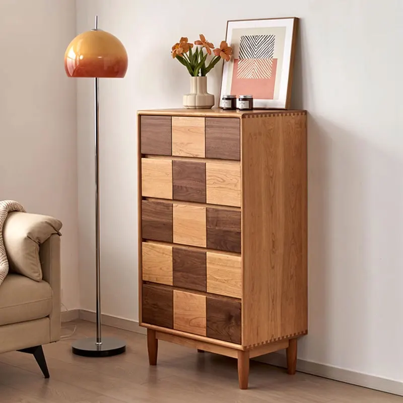 

Customizable Nordic solid wood cherry wood chest of drawers
